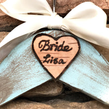 Load image into Gallery viewer, Custom bridal hanger personalized for wedding dress -Wedding decor and gifts -Bride gift from bridesmaid-Bridal shower gift for bride unique