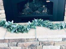 Load image into Gallery viewer, Frosted eucalyptus and lamb's ear garland for wedding centerpiece table decor