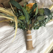 Load image into Gallery viewer, Wheat pampas grass terracotta bridesmaid bouquets