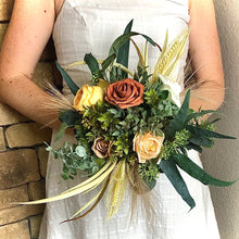 Load image into Gallery viewer, Wheat pampas grass terracotta bridesmaid bouquets