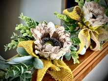 Load image into Gallery viewer, Sunflower fall garland for mantle- Autumn garland for doorway - Fall decorations for the home - Greenery garland for fall wedding