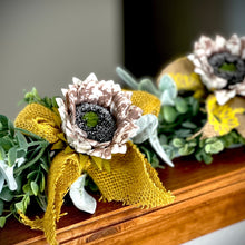 Load image into Gallery viewer, Sunflower fall garland for mantle- Autumn garland for doorway - Fall decorations for the home - Greenery garland for fall wedding