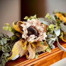 Load image into Gallery viewer, Sunflower fall garland for mantle- Autumn garland for doorway - Fall decorations for the home - Greenery garland for fall wedding
