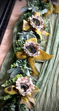 Load image into Gallery viewer, Sunflower fall garland for mantle- Autumn garland for doorway - Fall decorations for the home - Greenery garland for fall wedding