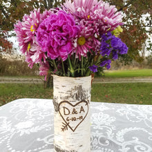 Load image into Gallery viewer, Engagement gifts for couple personalized, Engraved personalized flower vase