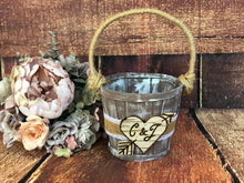 Load image into Gallery viewer, Rustic flower girl basket Personalized flower girl basket Flower girl basket rustic Flower girl basket personalized
