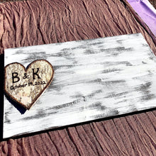 Load image into Gallery viewer, Birch bark rustic wedding guest book | Wedding guest book unique | Engraved guest book for wedding