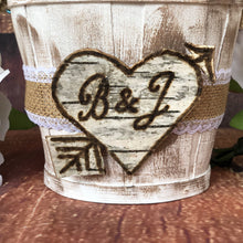 Load image into Gallery viewer, Rustic flower girl basket Personalized flower girl basket Flower girl basket rustic Flower girl basket personalized