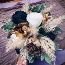Load image into Gallery viewer, Pampas grass wedding bouquet with navy flowers Boho wedding bouquet navy Navy wedding bouquet rustic
