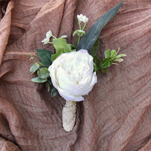 Load image into Gallery viewer, White and green wedding bouquet Classic white peony bridal bouquet Greenery bouquet with white flowers