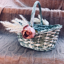 Load image into Gallery viewer, Pampas grass flower girl basket, Flower girl basket with pampas grass, Boho flower girl basket trendy