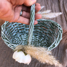 Load image into Gallery viewer, Boho flower girl basket pampas grass, Willow basket for flower girl boho style