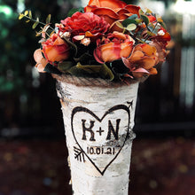 Load image into Gallery viewer, Custom wood burning wood vase | Best selling wood items | Wood engraving | Anniversary gift for wife | Engraved vase | Custom wood carving