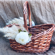 Load image into Gallery viewer, Flower girl basket rose gold, Rose gold flower girl basket, Rose gold flower girl accessories