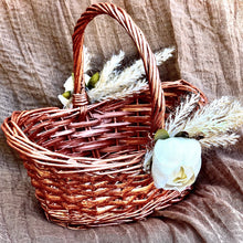 Load image into Gallery viewer, Flower girl basket rose gold, Rose gold flower girl basket, Rose gold flower girl accessories