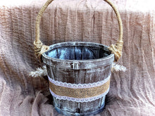 Load image into Gallery viewer, Flower girl basket personalized with pampas grass - Boho wedding basket custom - Boho rustic wedding decor