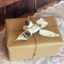 Load image into Gallery viewer, Birch bark personalized engagement christmas ornament l Unique engraved engagement gifts for couple l Rustic engaged gifts for bride