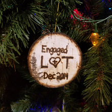 Load image into Gallery viewer, Engaged ornament - Engagement gifts for couple - Engagement ornament - Engagement ornament personalized - Birch ornament
