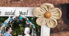 Load image into Gallery viewer, Engagement gifts for couple Rustic bridal shower decorations Engagement photo frame Engagement party decorations