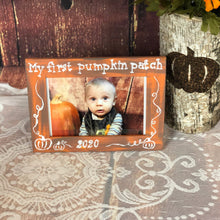 Load image into Gallery viewer, First pumpkin patch - Fall home decor frames - Cutest pumpkin in the patch - Fall gifts for baby - New baby gift - Signs for fall primitive