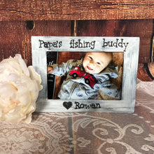 Load image into Gallery viewer, Papa picture frame - Papa's fishing buddy- Grandpa fishing gift - Gift for grandpa personalized - Long distance gifts parents