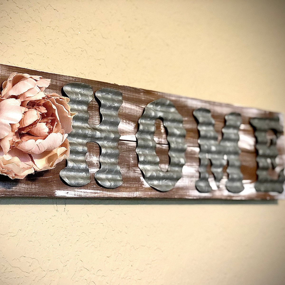 Painted metal letters for wall decor- Rustic home decor for