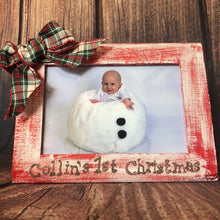 Load image into Gallery viewer, Baby's 1st Christmas picture frame | New baby gift picture frame | 1st Christmas keepsake photo frame | Personalized 1st Christmas baby gift