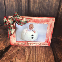 Load image into Gallery viewer, Baby's 1st Christmas picture frame | New baby gift picture frame | 1st Christmas keepsake photo frame | Personalized 1st Christmas baby gift