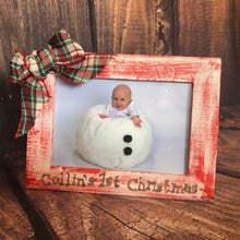 Load image into Gallery viewer, Baby's 1st Christmas picture frame | New baby gift picture frame | 1st Christmas keepsake photo frame | Personalized 1st Christmas baby gift