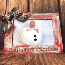Load image into Gallery viewer, Baby's 1st Christmas picture frame | New baby gift picture frame | 1st Christmas keepsake photo frame | Personalized 1st Christmas baby gift
