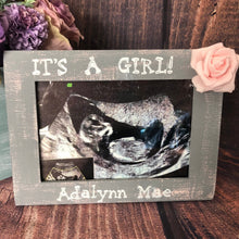 Load image into Gallery viewer, Girl baby shower centerpiece Pink and gray baby shower decorations Rustic baby shower decorations girl Pregnancy announcement girl