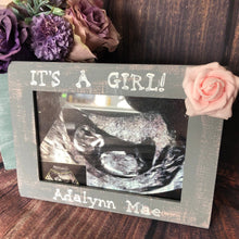 Load image into Gallery viewer, Girl baby shower centerpiece Pink and gray baby shower decorations Rustic baby shower decorations girl Pregnancy announcement girl