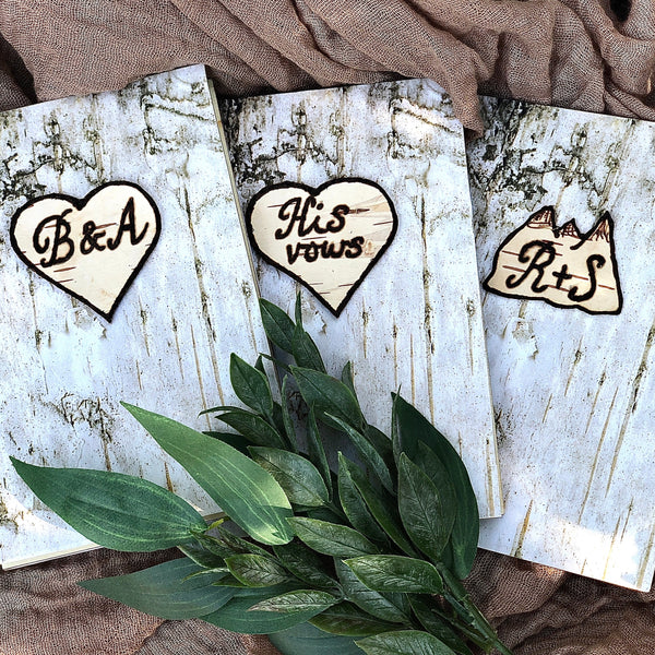 Crafting Forever Memories: Personalized Rustic Birch Wedding Vow Books