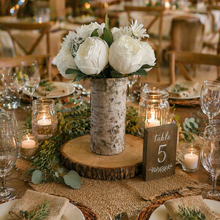 Load image into Gallery viewer, 8 inch dark birch bark vase