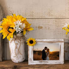 Load image into Gallery viewer, Hand painted mason jars custom colors with sunflowers