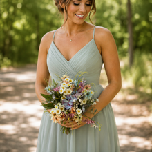 Load image into Gallery viewer, Wild flower wedding flowers for bridal party | Wildflower bridesmaid bouquets | Wild flower bridal bouquet | Wild flower boutonniere