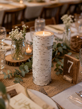 Load image into Gallery viewer, 8 inch white birch bark candle holder
