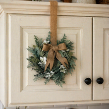 Load image into Gallery viewer, Winter cabinet wreaths, Winter wonderland decorations for walls chairs, winter candle wreaths for tables, winter wedding table decor cedar