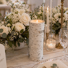 Load image into Gallery viewer, 8 inch white birch bark candle holder