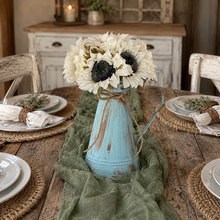 Load image into Gallery viewer, Rustic water pitcher with sunflowers