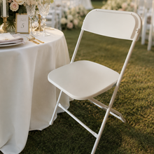 Load image into Gallery viewer, White folding chair for rent