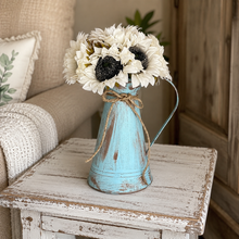 Load image into Gallery viewer, Rustic water pitcher with sunflowers