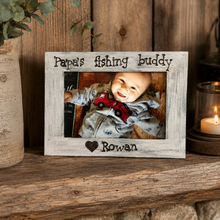 Load image into Gallery viewer, Papa picture frame - Papa's fishing buddy- Grandpa fishing gift - Gift for grandpa personalized - Long distance gifts parents