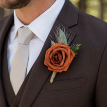 Load image into Gallery viewer, Wheat pampas grass terracotta bridesmaid bouquets