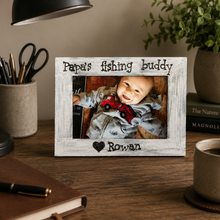 Load image into Gallery viewer, Papa picture frame - Papa's fishing buddy- Grandpa fishing gift - Gift for grandpa personalized - Long distance gifts parents