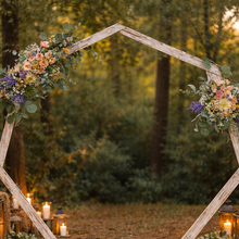 Load image into Gallery viewer, 7 ft white rustic hexagon arch rental