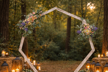 Load image into Gallery viewer, 7 ft white rustic hexagon arch rental