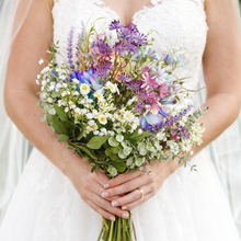 Load image into Gallery viewer, Wild flower wedding flowers for bridal party | Wildflower bridesmaid bouquets | Wild flower bridal bouquet | Wild flower boutonniere