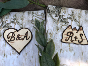 Wedding vow books personalized rustic wood - Birch bark vow books and officiant book