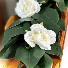Load image into Gallery viewer, Magnolia garland for mantel or bannister, Summer door decor, Spring door decor, Spring porch decor, Summer porch decor,  Summer spring swag